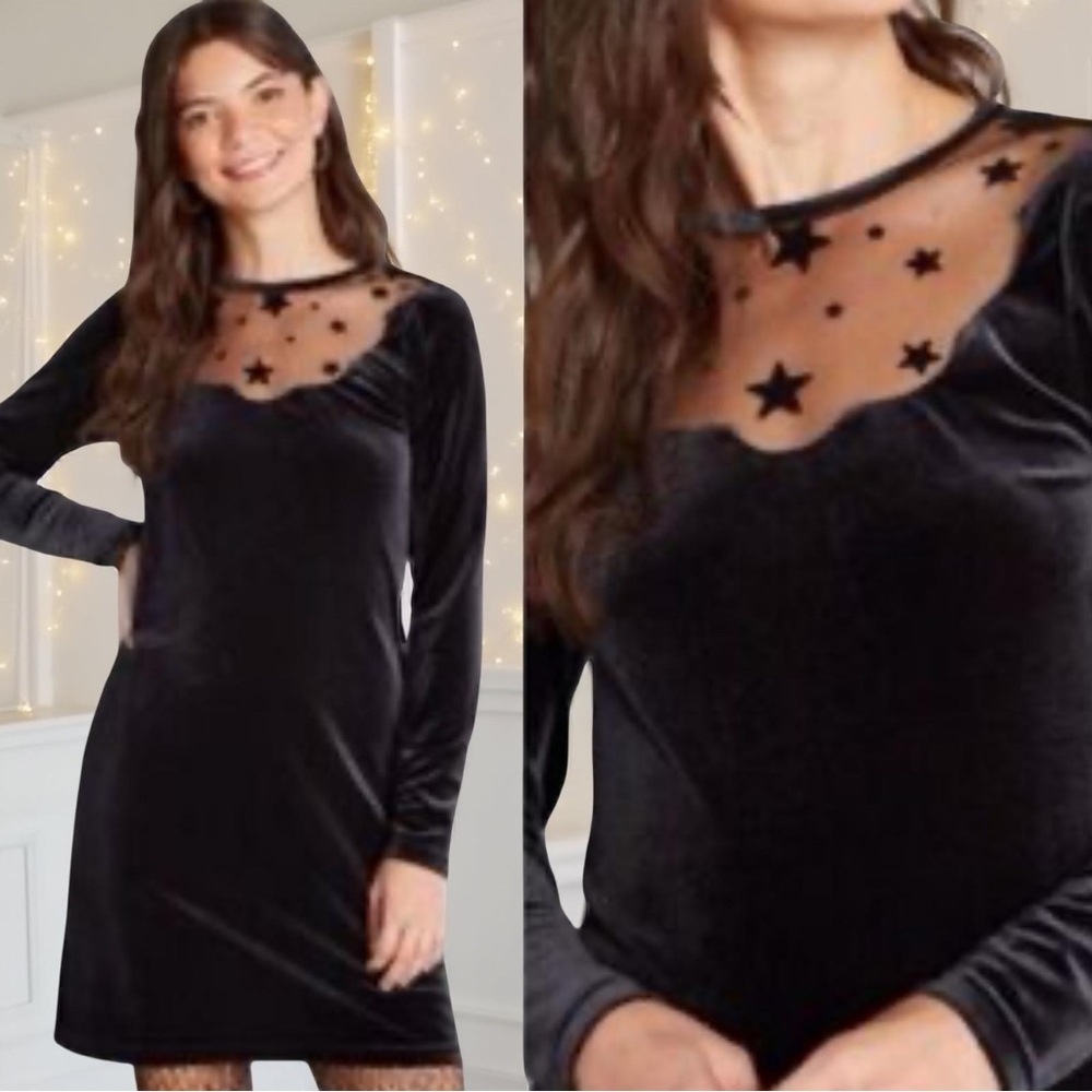 ModCloth Black Velvet Beyond the Shade of Night Dress Size Small - Picture 1 of 8